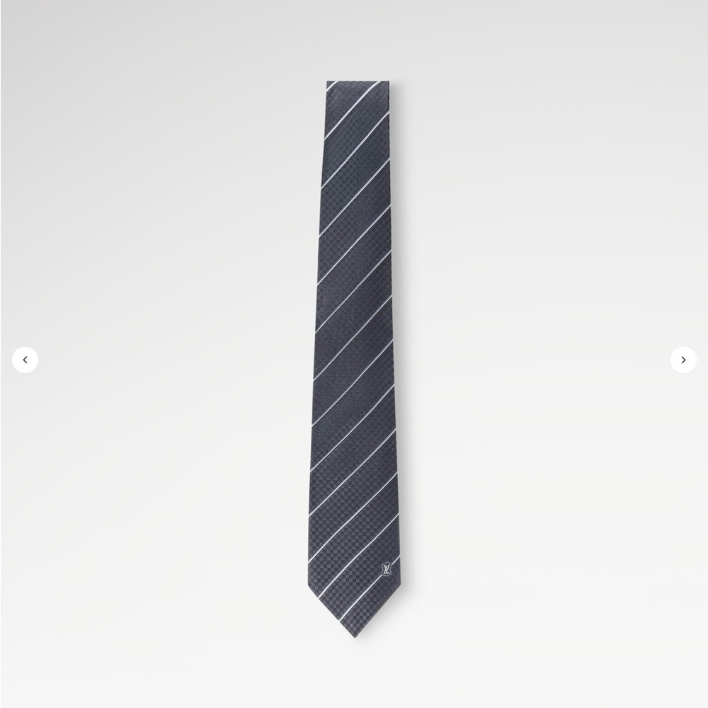 LV Men's Black Striped Ecu Tie